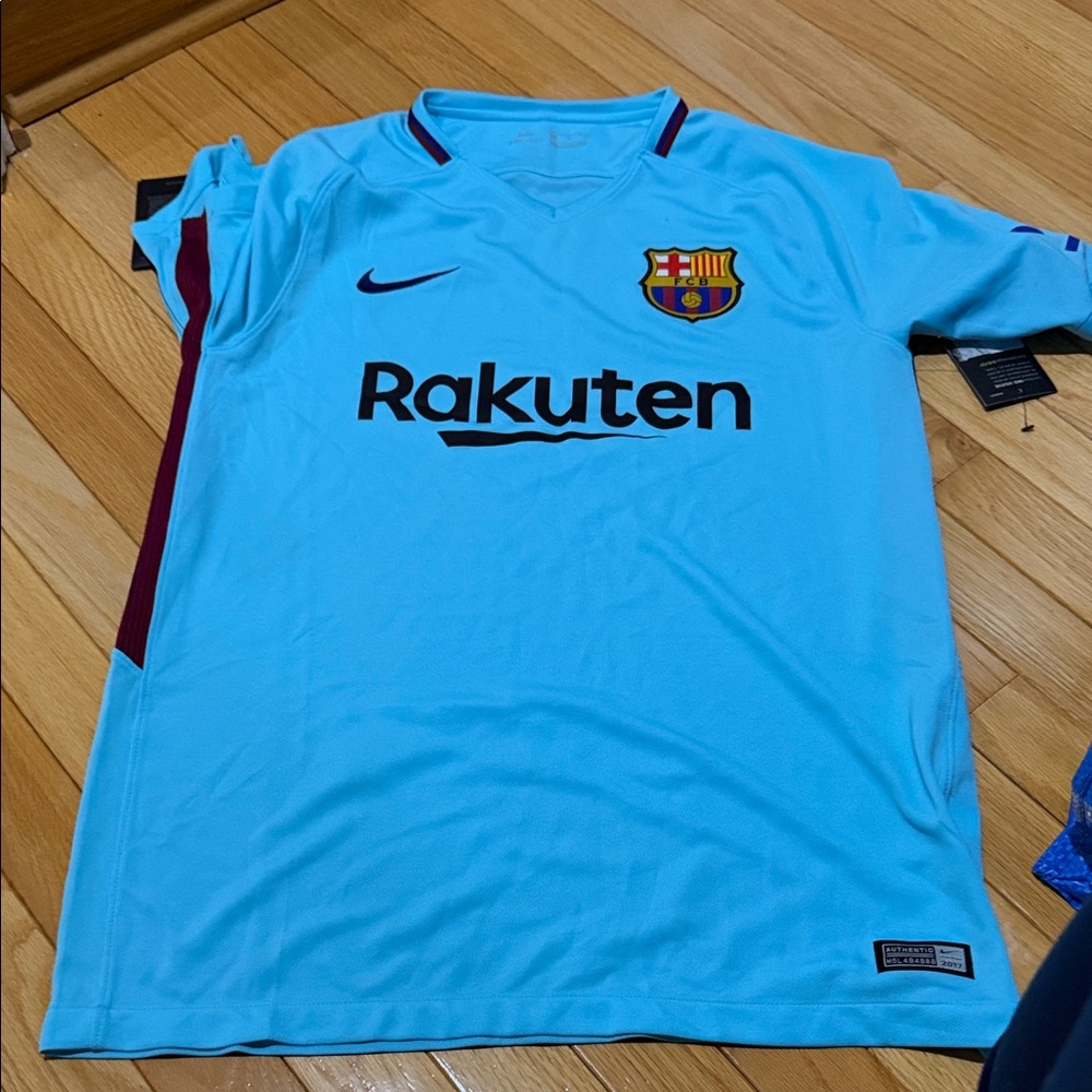 Nike Kids Sky Blue FC Barcelona Away Jersey with Rakuten Logo